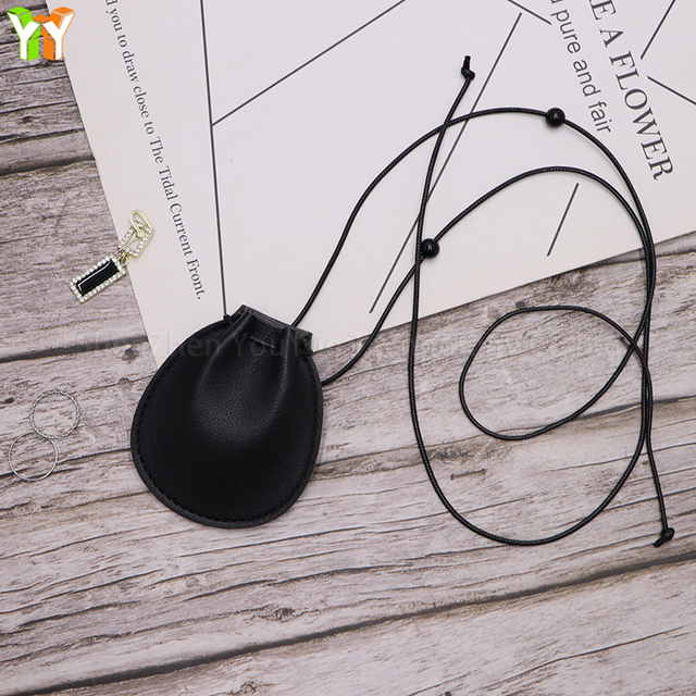 Creative Fashion Item Headphone Bag PU Leather Portable Creative Hanging Headphone Bag Pocket Neck Earphone Organizer Pouch