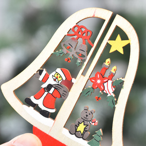 Juego de adornos artesanales de madera para árbol de Navidad, con estrellas en 3D, campanas, ángeles y estrellas fugaces para la decoración del árbol de Navidad - Product Image 4