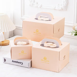 กล่องเค้กสี่เหลี่ยมลายนูนสวยงาม เป็นมิตรกับสิ่งแวดล้อม พร้อมหน้าต่าง สำหรับใส่เค้กมูส เค้กชิฟฟอน เค้กเนย - Product Image 3