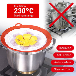 3 Diseños de Utensilios de Cocina, Tapas de Silicona con Forma de Flor, Libres de BPA, Antiderrames, Tapas para Ollas - Product Image 4