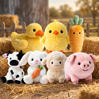Jouet en peluche super doux animaux de la ferme (Vache, Cochon, Mouton) rembourré en coton PP, ODM, anti-stress, cadeau unisexe pour fêtes et décoration intérieure