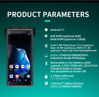 Lector UHF NORGEE con Certificación CE RoHS, PDA Industrial de 6 Pulgadas para Gestión de Inventario, Procesador Qualcomm, Dispositivo Portátil Android con RFID