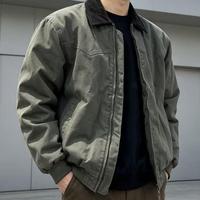 Veste bomber décontractée à col rabattable, coupe ample, en toile, personnalisable