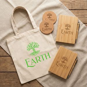 Custom Eco Friendly Promotional Gift Set <b>Paper</b> Notebook Pen Cork Coaster Tote <b>Bag</b> for Corporate Events Valentine's Day New Year - Product Image 1