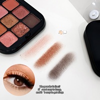 Palette de fards à paupières neuf couleurs, texture soyeuse et fine, illuminatrice, maquillage végétalien, hautement pigmentée