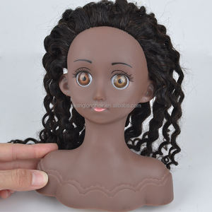 Cabeza <span class=keywords><strong>de</strong></span> Maniquí <span class=keywords><strong>de</strong></span> <span class=keywords><strong>Pelo</strong></span> <span class=keywords><strong>Natural</strong></span> <span class=keywords><strong>de</strong></span> 12 Pulgadas LWL, <span class=keywords><strong>Muñeca</strong></span> <span class=keywords><strong>de</strong></span> Práctica para Niños, Juguete <span class=keywords><strong>de</strong></span> Piel Oscura, Cabeza <span class=keywords><strong>de</strong></span> <span class=keywords><strong>Muñeca</strong></span> Africana Negra para Jugar - Product Image 2