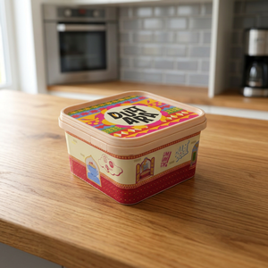 ภาชนะบรรจุอาหาร PET Square IML เกรดอาหาร ความจุ 1000 กรัม พร้อมฝาปิด สำหรับเก็บนมและไอศกรีม ขายส่ง - Product Image 4