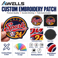Écusson brodé personnalisé Baseball Crew Spark 24, emblème d'équipe pour vestes, casquettes, sacs et vêtements de sport AWELLS