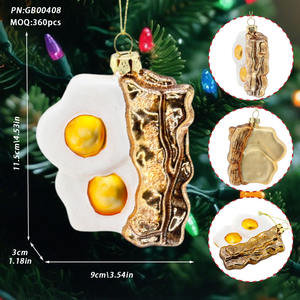 Boule de Noël en verre, raquette, tour Eiffel, boîte à crayons, design balle de <span class=keywords><strong>golf</strong></span>, ornement suspendu en verre, décoration de sapin de Noël - Product Image 5