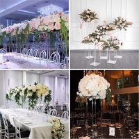 Support à fleurs en acrylique cristallin de style romantique pour mariages - Centre de table élégant et accent décoratif, couleur et taille personnalisables
