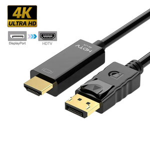 <span class=keywords><strong>Cable</strong></span> DP a HDMI de 6 Pies, Unidireccional, DP 1.2, de Computadora a HDMI 1.4, <span class=keywords><strong>Cable</strong></span> Chapado en Oro para Lenovo, HP, ASUS, Dell - Product Image 1