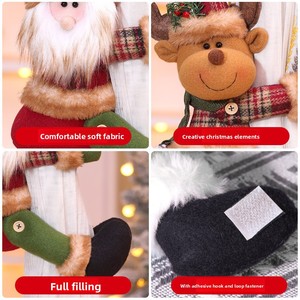 Attaches de rideaux en tissu de Noël de style nouveau, thème Père Noël, écossais vintage et bonhomme de neige, pour la décoration intérieure transfrontalière - Product Image 4