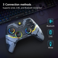 Control Inalámbrico para Juegos EasySMX S10 2.4G, Joysticks con Efecto Hall, Gamepad RGB con Botones Táctiles, Plástico Negro para PC y Móviles