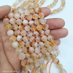 ลูกปัดหินควอทซ์ hematoid 10มม. สินค้าขายดีทำมืออัญมณีหลวมธรรมชาติสำหรับการทำเครื่องประดับขายส่ง - Product Image 1