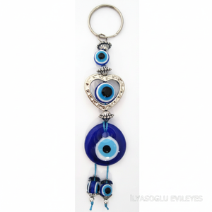 GLASS EVIL EYES KEYCHAIN 3 X 16 cm Unique Glass <b>Key</b> <b>Chains</b> - Product Image 2
