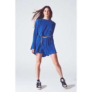 Short plissé bleu - Product Image 4