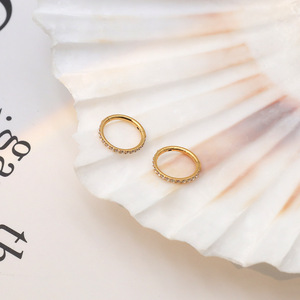 Stainless Steel Zircon Nose Rings 18K Gold Silver Geometric Channel Setting Piercing Jewelry Gift For Men Women - Product Image 2