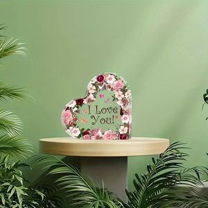 เครื่องประดับรูปหัวใจอะคริลิค 1 ชิ้น-ดีไซน์รักคุณ ใบไม้สีเขียว& - Product Image 2