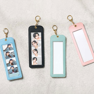 Porte-clés photo <span class=keywords><strong>portable</strong></span>, étui photo transparent, porte-clés en cuir, porte-clés avec étiquette, breloques pour sac, mémorial, mousqueton - Product Image 2
