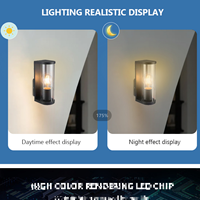 Luz de pared impermeable para exteriores y protección de vidrio antioxidante, lámpara de aplique de montaje exterior, sensor de movimiento PIR, luz de jardín inteligente