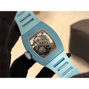 The all-new upgraded 055 Fog Blue Ceramic top-of-the-line luxury men's Tourbillon <b>automatic</b> mechanical power Reserve watch - Product Image 5