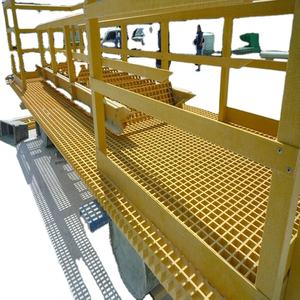 Plataforma de trabajo de rejilla FRP con pasamanos - Product Image 5
