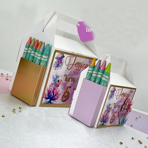 Cajas de Cartón Corrugado Premium Personalizables, Caja de Regalo para Crayones y Bolígrafos para Niños con Laminado Mate y Grabado en Relieve Tipo Carpeta - Product Image 2