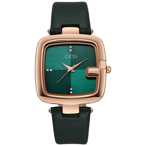 Reloj de pulsera de cuarzo para mujer con esfera grande, correa de cuero de alta gama, resistente al agua. - Product Image 1