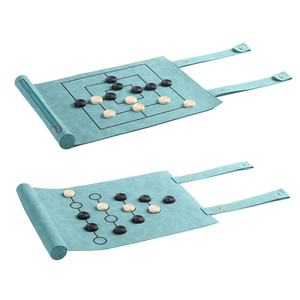 Jeu d'échecs en cuir PU antique romain drôle personnalisé jeu d'échecs Portable 2 en 1 comprend neuf hommes Morris - Product Image 1