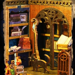 Casa de muñecas 3D ensamblado mercado mágico rompecabezas de madera Diy casa en miniatura Mini escena modelo adornos Rincon Del Libro - Product Image 6