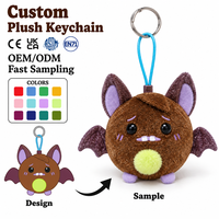 Porte-clés en peluche OEM ODM, pendentif de sac, faible MOQ, promotionnel, personnalisé, en tissu peluche doux à poils courts, motif monstre