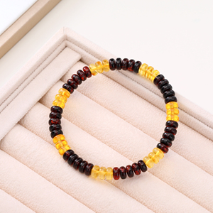 Bracelet de perles rondes élastiques dégradées arc-<span class=keywords><strong>en</strong></span>-ciel style religieux tendance 7*3.5mm avec <span class=keywords><strong>ambre</strong></span>, fabriqué <span class=keywords><strong>en</strong></span> Chine, cadeau, vente <span class=keywords><strong>en</strong></span> gros - Product Image 5