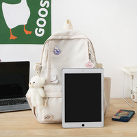 Sac à Dos Léger et Frais Style Coréen Décontracté pour Filles, Grande Capacité en Polyester pour Élèves du Primaire et du Secondaire
