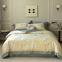 Couverture d'été en soie de luxe, couette de sommeil haut de gamme à impression de soie lavée King Queen Size/