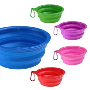 Comederos de agua para perros plegables para mascotas de Color puro sólido de silicona respetuosos con el medio ambiente, 11 colores disponibles - Product Image 3
