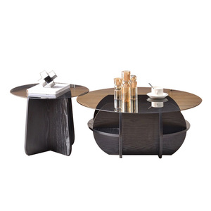 NKAHS Light Luxury Eco-Friendly Tempered Glass Coffee <b>Table</b> Modern Creative <b>Small</b> <b>Side</b> <b>Table</b> Set for <b>Small</b> Living Room Hotel Use - Product Image 2