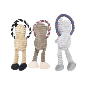 Jouet à mâcher en corde de coton résistant aux morsures, écologique, imprimé d'animaux de dessin animé, qui couine, pour chiens - Utilisation intérieure et extérieure - Product Image 3