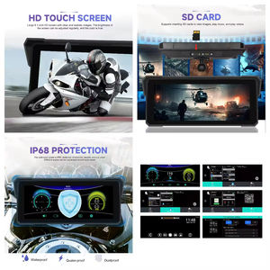 Podofo จอภาพมอเตอร์ไซค์ขนาด 8.1 นิ้ว รองรับ WFI แบบพกพา ไร้สาย Carplay กล้องหลัง + กล้องหน้า ตรวจจับแรงกด ระบบกันน้ำ IP68 อุปกรณ์อิเล็กทรอนิกส์สำหรับรถยนต์ - Product Image 2