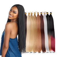 Magnifique lot de cheveux synthétiques lisses de 24 pouces, 150g, texture douce, pour femmes noires africaines, mèches en vrac à trame unique