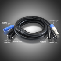 Câble hybride 3-en-1 Powercon XLR RJ45 Ethernet pour éclairage de scène, 3m, 16AWG, cuivre nu, Twist Lock, CE