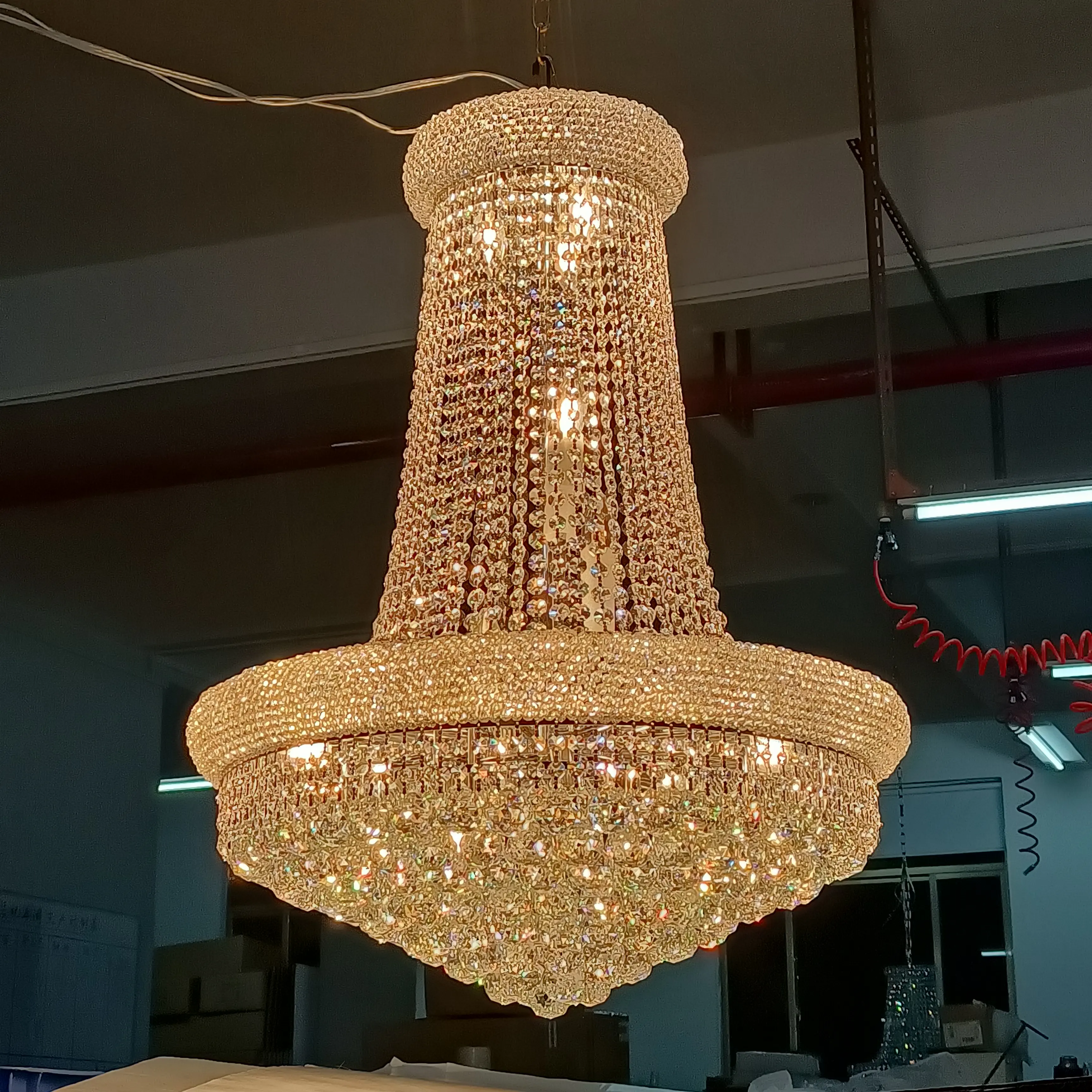 Wholesale custom New pendant lights European Gold Empire Luxury Crystal Chandelier For Wedding Hall &Hotel Home