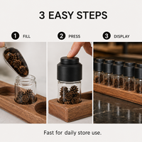 Maywaksy Pot en verre sous vide de 150 ml, récipient hermétique pour le stockage