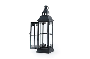 Lujo decorativo Color negro Metal vela linterna restaurante boda Mesa centros de mesa en precio al por mayor - Product Image 3