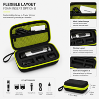 Étui de rasoir rigide en EVA noir personnalisé, sac de transport pour rasoir de voyage avec insert en mousse, poche en filet, fermeture à glissière, logo OEM
