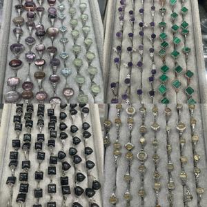 Anelli in <span class=keywords><strong>Cristallo</strong></span> Naturale di <span class=keywords><strong>Labradorite</strong></span>, Ametista e Larimar, Anello Regolabile in Rame per Regalo, Anello in Quarzo Curativo - Product Image 6