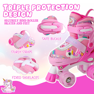 PAPAISON Nuevo Diseño de Gran Venta <span class=keywords><strong>Patines</strong></span> Ajustables Semi Suaves para Niños y Adultos con Ruedas de PU que se Iluminan para Principiantes - Product Image 4