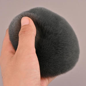 OEM & ODM grande spazzola ventilatore portatile capelli sintetici Semi-cerchio polvere spazzola per il viso e il corpo trucco fondotinta e pennello di contorno - Product Image 6