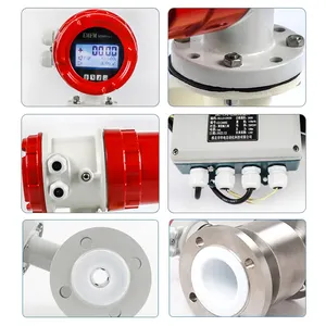 Medidor de vazão eletromagnético rs485 para água do mar, medidor digital de vazão magnético de água de esgoto, preço em oferta