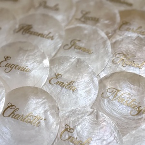 Cartes de Place Personnalisées en Coquillages pour Mariage et <span class=keywords><strong>Anniversaire</strong></span> Pafu, Inscription Individuelle, Calligraphie Personnalisée, Magnifiques Cartes de Place en Coquillages - Product Image 2