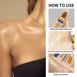 Aanpasbare gouden whitening body shimmer olie met vitamine C voor bruining & voedende hydraterende massageolie voor alle huidtypen - Product Image 2